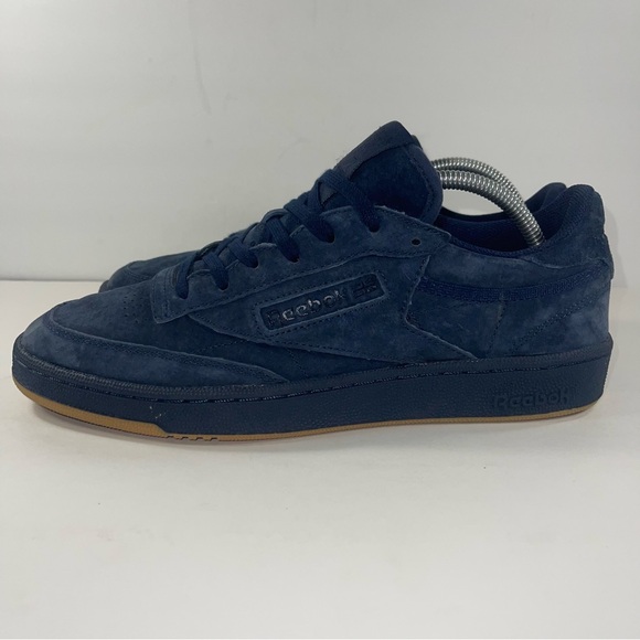Reebok Club C 85 Suede Night Navy Gum Sole Low Top Sneakers Men’s 9.5 - Picture 3 of 8
